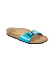 Birkenstock Klapki "Madrid" w kolorze niebieskim rozmiar: 42. Niebieskie klapki damskie Birkenstock, bez wzorów, bez obcasa. Za 213.69 zł.