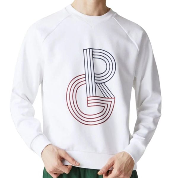 Bluza męska Lacoste Roland Garros. Białe bluzy bez kaptura męskie Lacoste, l, z bawełny. Za 347.00 zł.
