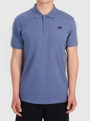 4F Koszulka polo w kolorze niebieskim rozmiar: L. Niebieskie koszulki polo męskie 4f, l, bez wzorów, z bawełny, bez ramiączek. Za 56.93 zł.