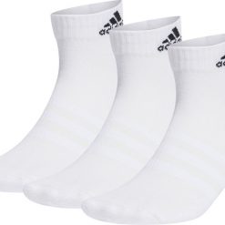 Skarpety stopki unisex Adidas 3 pary. Białe skarpetki męskie Adidas, bez wzorów, z bawełny. Za 42.00 zł.