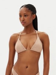Guess Góra od bikini E4GJ07 KC5Z0 Beżowy Regular Fit. Brązowe bikini damskie Guess, z aplikacjami. Za 259.99 zł.