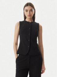 Calvin Klein Kamizelka LV044G414G Czarny Regular Fit. Czarne kamizelki damskie CALVIN KLEIN, z syntetyku. Za 489.99 zł.