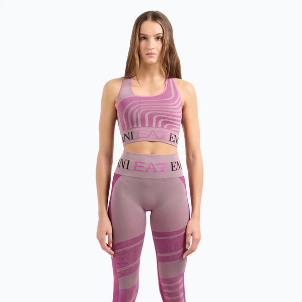 Biustonosz EA7 Emporio Armani Vigor7 Medium/High Support Seamless. Czerwone biustonosze sportowe damskie EA7 Emporio Armani, bez wzorów, z elastanu. Za 269.99 zł.