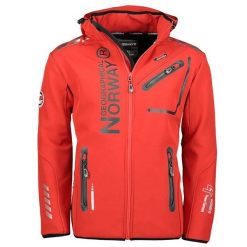 Geographical Norway Softshell ROYAUTE RED / BLACK MEN 068 DISTRI. Czerwone kurtki softshell damskie Geographical Norway, bez wzorów, z softshellu, bez kaptura. Za 229.00 zł.