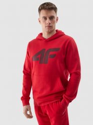 4F Bluza dresowa nierozpinana z kapturem męska - czerwona M. Czerwone bluzy z kapturem męskie 4f, m, z bawełny. W wyprzedaży za 119.99 zł.