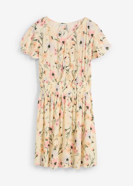 Sukienka mini z lejącej wiskozy. Brązowe sukienki dziewczęce bonprix, bez wzorów, z wiskozy, bez ramiączek. Za 124.99 zł.