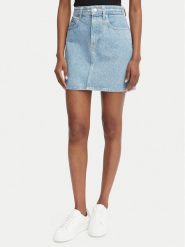 Calvin Klein Jeans Spódnica jeansowa LV047G727G Niebieski jasny Regular Fit. Niebieskie spódniczki damskie Calvin Klein Jeans, bez wzorów, z bawełny. Za 409.99 zł.