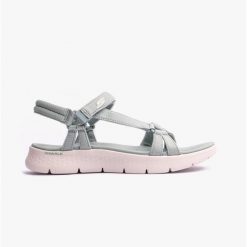 Sandały damskie SKECHERS Go Walk Flex Sandal Sublime. Niebieskie sandały damskie Skechers, bez wzorów, bez obcasa. Za 209.99 zł.