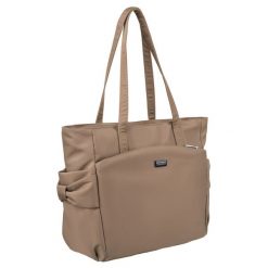 Shopper beżowy Peterson PTN CTY-15. Brązowe shopper bag damskie Peterson, bez wzorów, ze skóry ekologicznej, bez dodatków. Za 89.99 zł.