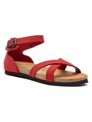 Comfortfusse Skórzane sandały w kolorze czerwonym rozmiar: 38. Czerwone sandały damskie Comfortfusse, bez wzorów, z nubiku, bez obcasa, na koturnie. Za 217.99 zł.