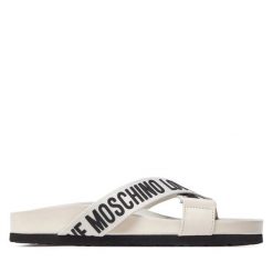 Klapki LOVE MOSCHINO. Klapki damskie Love Moschino, bez wzorów, bez obcasa. Za 389.99 zł.