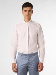 Finshley & Harding Koszula łatwa w prasowaniu z wywijanymi mankietami Mężczyźni Slim Fit Bawełna biały, 40. Białe koszule męskie Finshley & Harding, m, bez wzorów, z bawełny, bez kołnierzyka, bez ramiączek. Za 119.95 zł.