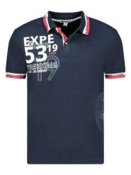 Geographical Norway Koszulka polo "Krug" w kolorze granatowym rozmiar: M. Niebieskie koszulki polo męskie Geographical Norway, m, bez wzorów, z bawełny, bez ramiączek. Za 114.95 zł.