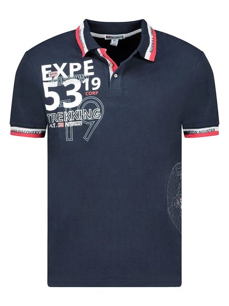 Geographical Norway Koszulka polo "Krug" w kolorze granatowym rozmiar: M. Niebieskie koszulki polo męskie Geographical Norway, m, bez wzorów, z bawełny, bez ramiączek. Za 114.95 zł.