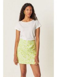 SKFK Spódnica "Ilazki" w kolorze biało-jasnozielonym rozmiar: 42. Zielone spódniczki damskie SKFK, bez wzorów, z bawełny, z podwyższonym stanem, mini, proste. Za 187.99 zł.