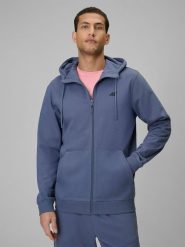 4F Bluza dresowa regular z kapturem męska - niebieska XXL. Niebieskie bluzy z kapturem męskie 4f, m, z bawełny. Za 169.99 zł.