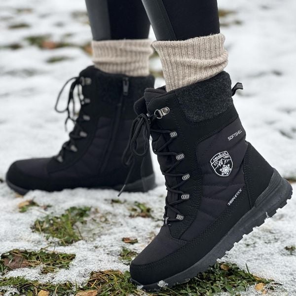 Czarne zimowe śniegowce damskie z membraną American Club Softshell Sn23/25. Czarne kurtki softshell damskie American CLUB, s, bez wzorów, z jeansu, bez kaptura. W wyprzedaży za 238.28 zł.