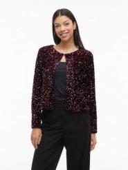 Vila Kardigan "Faith" w kolorze bordowym rozmiar: XS. Czerwone kardigany damskie Vila, xs, bez wzorów. Za 65.69 zł.