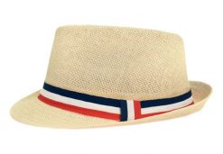 Męski Kapelusz Letni (Styl TRILBY) - Pako Jeans - Słomkowy, Kolorowy Pasek. Żółte paski męskie Pako Jeans, bez wzorów, z jeansu, klasyczne. Za 49.00 zł.