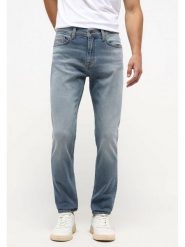 Męskie Spodnie Jeansowe Mustang Style Vegas Slim Denim Blue 1013707 5000 583. Niebieskie spodnie materiałowe męskie Mustang, bez wzorów, z denimu. Za 219.99 zł.
