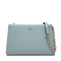 Torebka Furla. Niebieskie torebki wieczorowe Furla, bez wzorów, wizytowe, bez kołnierzyka, bez ramiączek. Za 749.99 zł.