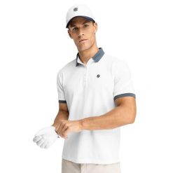 Koszulka polo golf męska Ppique Pinehurst. Białe koszulki polo męskie SIROKO, m, bez wzorów, prążkowane, bez ramiączek. Za 134.00 zł.