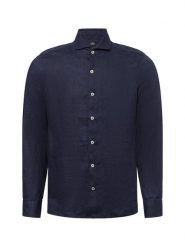 Nils Sundström koszula lniana na co dzień Mężczyźni Slim Fit len niebieski, XXL. Niebieskie koszule męskie Nils Sundström, na lato, m, bez wzorów, ze lnu, bez kołnierzyka, bez ramiączek. Za 179.95 zł.