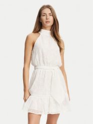 Guess Sukienka letnia W5GK15 W0WA2 Biały Regular Fit. Białe sukienki damskie Guess, na lato, l, z aplikacjami, z syntetyku, bez kołnierzyka, bez ramiączek. Za 489.99 zł.