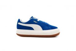 Damskie buty sportowe powiększona platforma SUEDE MAYU UP. Niebieskie buty sportowe na co dzień damskie Puma, bez wzorów, z gumy, trekkingowe, Puma Suede. Za 450.00 zł.