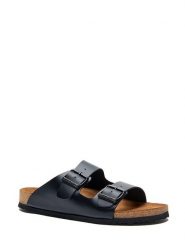 Comfortfusse Skórzane klapki w kolorze czarnym rozmiar: 41. Czarne klapki damskie Comfortfusse, bez wzorów, ze skóry, bez obcasa. Za 260.99 zł.