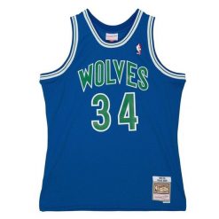 Koszulka NBA Minnesota Timberwolves Isaiah Rider Jr 1993/94. Niebieskie t-shirty damskie Mitchell & Ness, bez wzorów, bez kołnierzyka. W wyprzedaży za 464.00 zł.