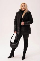 Czarna ocieplona kurtka Vera - dwa rodzaje tkanin PLUS SIZE XXL JESIEŃ ZIMA. Czarne kurtki damskie Moda Size Plus Iwanek, na jesień, plus size, bez wzorów, z materiału, bez kaptura. W wyprzedaży za 299.90 zł.
