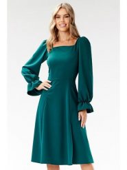 Awama Sukienka w kolorze zielonym rozmiar: XL. Zielone sukienki damskie Awama, xl, bez wzorów, bez kołnierzyka, bez ramiączek, midi. Za 91.99 zł.