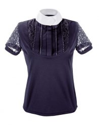 Koszulka konkursowa jeździecka damska START Patricia. Niebieskie t-shirty damskie START, l, bez wzorów, z koronki, bez kołnierzyka. Za 145.99 zł.