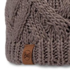 Czapka BUFF KNITTED & FLEECE BAND BEANIE CARYN COBBLESTONE. Brązowe czapki męskie Buff, na zimę, bez wzorów, z wełny, eleganckie. Za 117.69 zł.