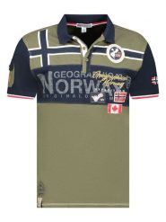 Geographical Norway Koszulka polo "Karadock" w kolorze khaki rozmiar: M. Brązowe koszulki polo męskie Geographical Norway, m, bez wzorów, z bawełny, bez ramiączek. Za 83.42 zł.