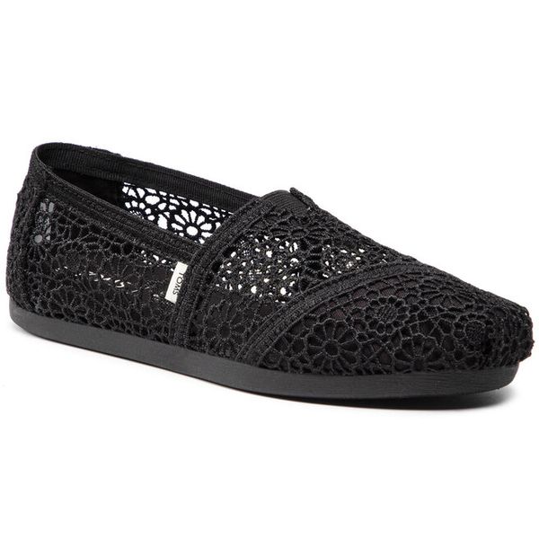 Półbuty Toms. Czarne półbuty damskie Toms, bez wzorów, bez obcasa, na płaskiej podeszwie. Za 169.99 zł.