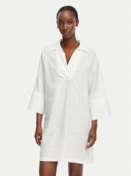 Gant Sukienka letnia 4503508 Biały Relaxed Fit. Białe sukienki damskie Gant, na lato, bez wzorów, ze lnu, bez kołnierzyka, bez ramiączek, midi. Za 715.99 zł.