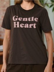 Bawełniana koszulka z napisem - brązowy. Brązowe t-shirty damskie Sinsay, l, bez wzorów, z bawełny, bez kołnierzyka. Za 25.99 zł.