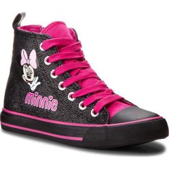 Trampki MICKEY&FRIENDS CP40-CZ710DSTC. Czarne trampki i tenisówki dziewczęce Mickey&Friends, bez wzorów, z materiału, bez zapięcia. Za 59.99 zł.