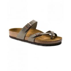 Klapki Birkenstock Mayari Damskie. Szare klapki damskie Birkenstock, bez wzorów, z materiału, bez obcasa. Za 695.00 zł.