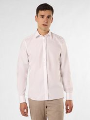 Finshley & Harding Koszula łatwa w prasowaniu z wywijanymi mankietami Mężczyźni Slim Fit Bawełna biały, 40. Białe koszule męskie Finshley & Harding, m, bez wzorów, z bawełny, bez kołnierzyka, bez ramiączek. Za 119.95 zł.