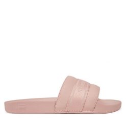 Klapki Tommy Hilfiger. Czerwone klapki damskie Tommy Hilfiger, bez wzorów, bez obcasa. Za 139.99 zł.