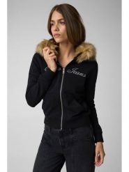 Guess Jeans Bluza 184164 Czarny Classic Fit. Czarne bluzy bez kaptura damskie Guess Jeans, xl, z jeansu. Za 519.99 zł.