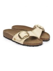 Birkenstock Klapki "Madrid" w kolorze beżowym rozmiar: 35. Brązowe klapki damskie Birkenstock, bez wzorów, bez obcasa. Za 571.03 zł.