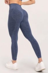 Legginsy fitness damskie Gym Glamour seamless. Niebieskie legginsy damskie GYM GLAMOUR, s, bez wzorów, z materiału, na fitness i siłownię. Za 169.99 zł.
