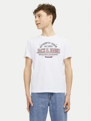 Jack & Jones Junior T-Shirt Logo 12258876 Biały Regular Fit. Białe t-shirty chłopięce JACK & JONES Junior, bez wzorów, z bawełny, bez ramiączek. Za 39.99 zł.