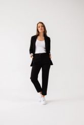 SPODNIE NANCY CZARNE S - Flawless. Czarne spodnie materiałowe damskie Flawless, bez wzorów, z gumy, biznesowe. Za 350.00 zł.