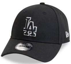Czapka z daszkiem New Era MLB Los Angeles Dodgers. Czarne czapki męskie New Era, bez wzorów, z bawełny, eleganckie. Za 126.50 zł.