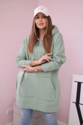 Bluza ocieplana z rozcięciami na bokach ciemno miętowa. Zielone bluzy z kapturem damskie KESI, l, z bawełny. Za 263.47 zł.